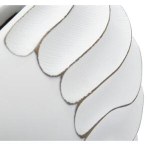 Vaso in resina con decorazioni in rilievo 34X11,5X24,5 cm bianco