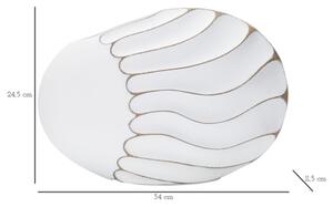 Vaso in resina con decorazioni in rilievo 34X11,5X24,5 cm bianco