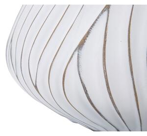 Vaso in resina rotondo con decorazioni in rilievo Ø 40X20 cm bianco