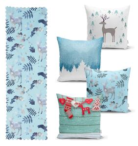 Set di 4 federe natalizie e runner da tavola Winter Wonderland - Minimalist Cushion Covers