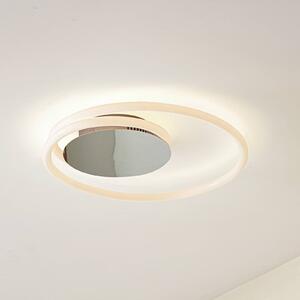 Lucande Plafoniera LED, cromo/bianco, PC, Ø 44 cm