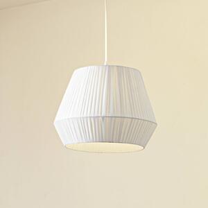 Lampada a sospensione Lindby Vitore, Ø 40 cm, tessuto, bianco