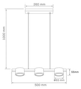 Lampadario LED a sospensione con filo MIRELLA 3xGX53/6W/230V nero