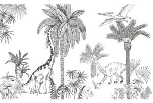 Carta da parati per bambini 400 cm x 248 cm Jurassic Period - Lilipinso