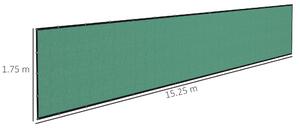 Outsunny Rete di Protezione 15.25x1.75 m contro Raggi UV e Vento con Fascette Incluse, in HDPE Verde
