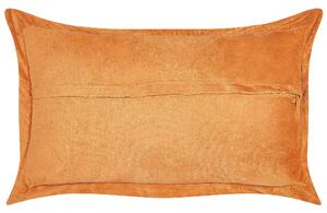 Set di 2 cuscini decorativi in velluto a coste arancione 47 x 27 cm stile moderno tradizionale Beliani