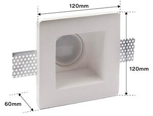 Portafaretto GU10 e MR16 in Gesso Pitturabile Quadrato 120x120 mm Materiale Gesso