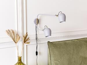 Lampada da parete moderna con 2 paralumi rotondi in metallo con bracci regolabili grigio chiaro look moderno glamour elegante Beliani