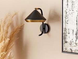 Lampada da parete in metallo ramato con paralume a cono nero stile industriale moderno glamour Beliani