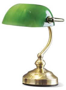 Lampada Da Scrivania In Metallo Classica Ministero Oro Verde 1 Luce E14 Piccola