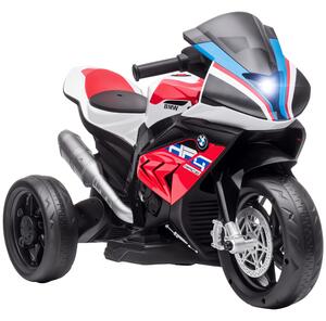 HOMCOM Moto per Bambini 18-60 Mesi Modello BMW HP4 con Fari, Musica e Pedali, in PP e Metallo, 82.5x42x54 cm, Rosso|Aosom