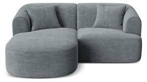 Divano angolare grigio scuro (con penisola a sinistra/con chaise lounge) con rivestimento in velluto a coste Campi – Cosmopolitan Design