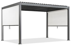 Pergola autoportante da terrazzo Lagos 3x4 con tapparelle laterali Garden Point bianco antracite lunghe 3 m
