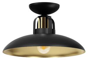 Plafoniera industriale con paralume in metallo nero con interno oro Felix 1xE27 60W Milagro