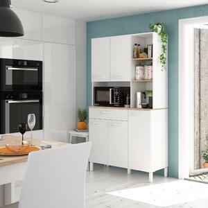 Credenza\ bianco e rovere con cassetto 108x186h cm - Abbaio