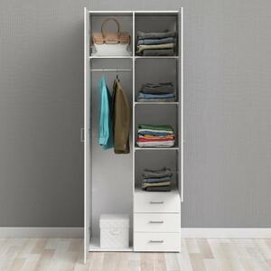 Guardaroba 2 ante\ bianco con appendiabiti 77x200h cm - Apollina