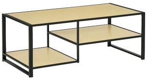 HOMCOM Tavolino da Caffè in Stile Industriale a 3 Ripiani, in MDF e Acciaio, 120x60x46cm | Aosom Italy