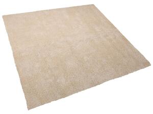Tappeto Shaggy Beige 200 x 200 cm Moderno tappeto quadrato trapuntato a Pelo Lungo Beliani