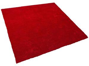Tappeto shaggy rosso 200 x 200 cm moderno tappeto quadrato trapuntato a Pelo Lungo Beliani