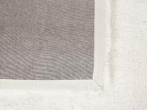 Tappeto Shaggy tappetino Cotone Bianco Misto Poliestere 200 x 200 cm Soffice pelo lungo Beliani