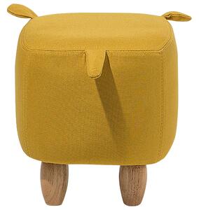 Sgabello per bambini Animale Maialino in tessuto giallo Gambe in legno Poggiapiedi per scuola materna Beliani