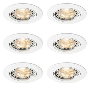 Set di 6 faretti da incasso moderni bianchi orientabili GU10 50mm - Edu