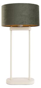 Lampada da tavolo beige con paralume ovale verde e interno dorato 35cm - Thijmen
