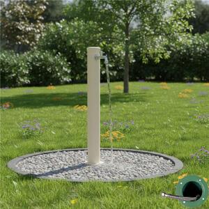 Fontana da Giardino con Rubinetto Forma Rotonda Dimensioni 30x16xh 101 cm - peso 2,5 kg con tubo rubinetto, Colore Avorio