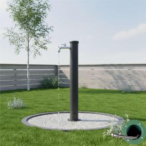 Fontana da Giardino con Rubinetto Forma Rotonda Dimensioni 30x16xh 101 cm - peso 2,5 kg con tubo rubinetto, Colore Antracite