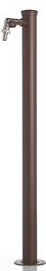 Fontana da Giardino con Rubinetto e vasca Rotonda Dimensioni 11x15x h 86 cm - peso 4,5kg con tubo rubinetto, Colore Ruggine