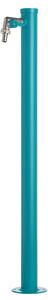 Fontana da Giardino con Rubinetto e vasca Rotonda Dimensioni 11x15x h 86 cm - peso 4,5kg con tubo rubinetto, Colore Turkese