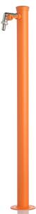 Fontana da Giardino con Rubinetto e vasca Rotonda Dimensioni 11x15x h 86 cm - peso 4,5kg con tubo rubinetto, Colore Arancione