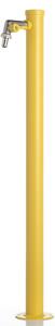 Fontana da Giardino con Rubinetto e vasca Rotonda Dimensioni 11x15x h 86 cm - peso 4,5kg con tubo rubinetto, Colore Giallo