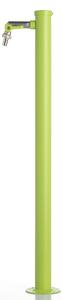 Fontana da Giardino con Rubinetto e vasca Rotonda Dimensioni 11x15x h 86 cm - peso 4,5kg con tubo rubinetto, Colore Verde
