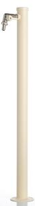 Fontana da Giardino con Rubinetto e vasca Rotonda Dimensioni 11x15x h 86 cm - peso 4,5kg con tubo rubinetto, Colore avorio