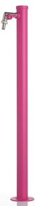 Fontana da Giardino con Rubinetto e vasca Rotonda Dimensioni 11x15x h 86 cm - peso 4,5kg con tubo rubinetto, Colore Ciclamino
