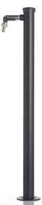 Fontana da Giardino con Rubinetto e vasca Rotonda Dimensioni 11x15x h 86 cm - peso 4,5kg con tubo rubinetto, Colore Antracite