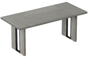 HOMCOM Tavolo da Pranzo in Stile Industriale per 8 Persone max, in Legno e Acciaio, 180x80x75 cm, Grigio | Aosom Italy