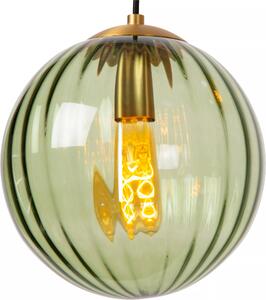 MONSARAZ lampada a sospensione a sfera in vetro verde 1xE27 40W Lucide