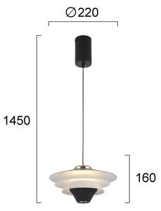 Lampada a sospensione LED su cavo MANLEY LED/5W/230V nero/bianco