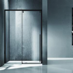 Kamalu porta doccia 150cm scorrevole con profilo nero vetro 8mm | ksa4000n