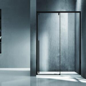 Kamalu porta doccia 130cm scorrevole con profilo nero vetro 8mm | ksa4000n