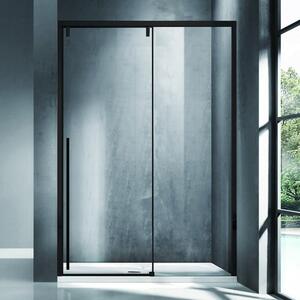Kamalu porta doccia 140cm scorrevole con profilo nero vetro 8mm | ksa4000n