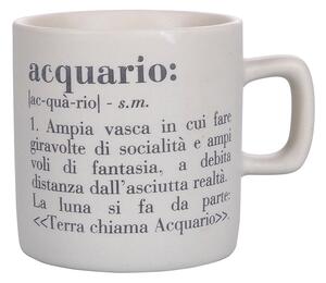 Tazzina Caffè Zodiaco "acquario" Ø6x6,5 cm in Bone China VdE Tivoli 1996 Bianco