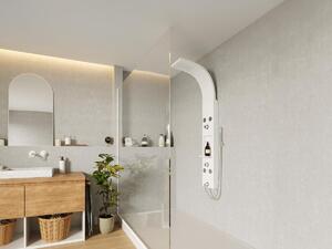 Colonna doccia idromassaggio con ripiani 20 x 140 cm Bianco opaco - ROANA
