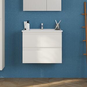 Kamalu mobile bagno sospeso 65 cm colore bianco opaco | lac-eolo-65