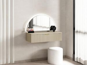 Toeletta sospesa con specchio e LED 1 cassetto Beige - FRALYN di PASCAL MORABITO