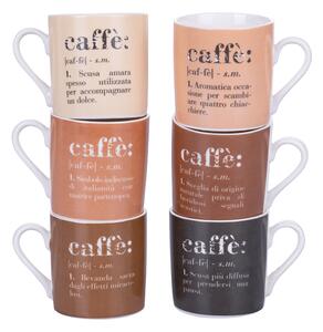 Set 6 tazzine Caffè Ø6x6 cm in New Bone China VdE Tivoli 1996 Chocolate