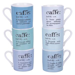 Set 6 tazzine Caffè Ø6x6 cm in New Bone China VdE Tivoli 1996 Ocean