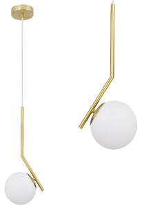 Lampada Da Soffitto Pensile Di Vetro Palla Oro Bianco Oro G106-1W Gold White